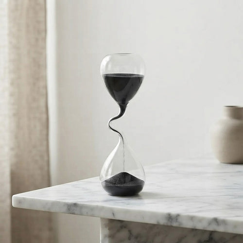 Minimalist Glass Hourglass Decor